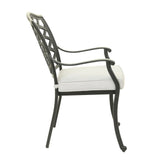 Aluminum Dining Arm Chair With Cushion (Set of 2) - Cast Silver - Furniture Home Direct