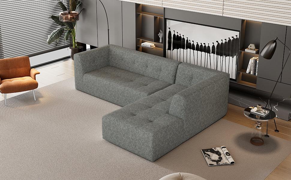 Modular Sectional Sofa in Chenille for Living Rooms Gray - Furniture Home Direct