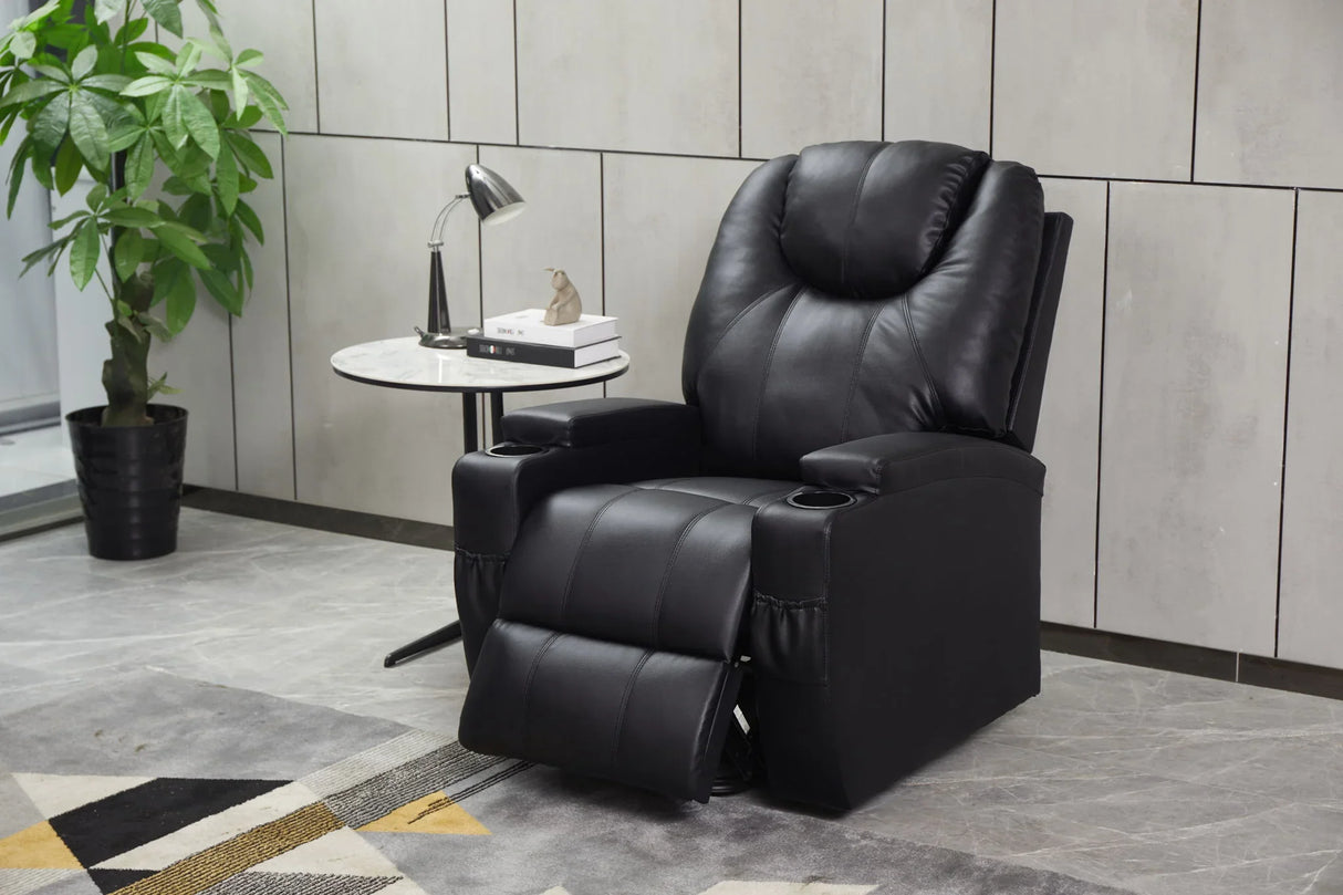 Modern Recliner Chair With Cup Holders, Remote Control - Furniture Home Direct