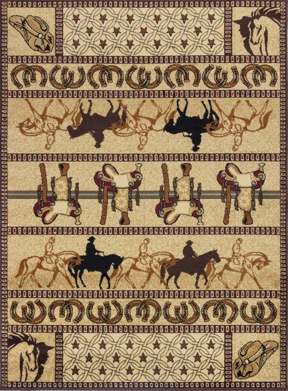 Tribes - 5'3" X 7'3" Southwest Area Rug - Beige - Polypropylene - Furniture Home Direct