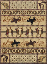 Tribes - 5'3" X 7'3" Southwest Area Rug - Beige - Polypropylene - Furniture Home Direct