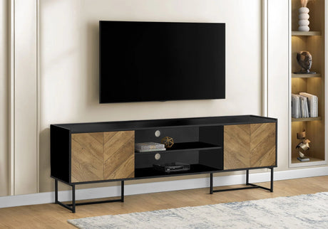 TV Stand, Console, Media Entertainment Center, Storage Cabinet, Modern - Black - Furniture Home Direct
