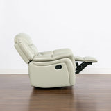 Rover - Swivel Glider Push Back Manual Recliner Arm Chair - Parchment Cream Off-White - Furniture Home Direct