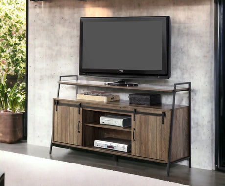 Rashawn - Rustic TV Stand - Oak - Furniture Home Direct