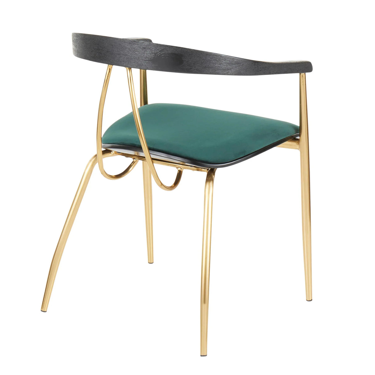 Vanessa - Contemporary Chair (Set of 2) - Gold / Green - Black - Furniture Home Direct
