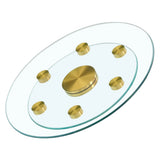 Double Layer Rotatable Round Glass Plate - Gold / Transparent - Furniture Home Direct