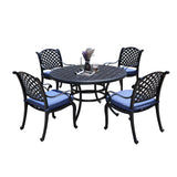 Round 4 Person 51.97" Long Dining Set With Cushions - Furniture Home Direct