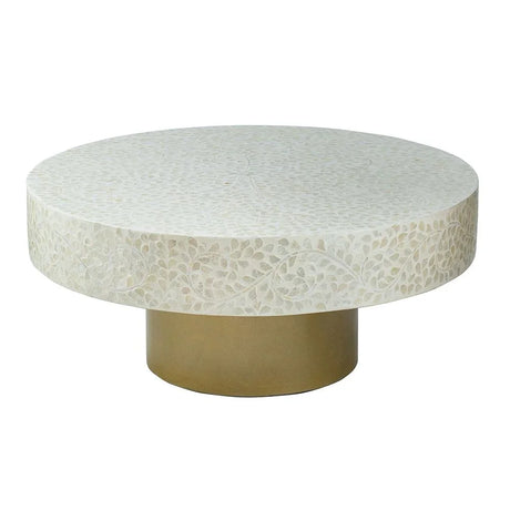 Unique Capiz Coffee Table & Pedestal Base - Furniture Home Direct