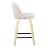 Toriano - Contemporary Modern Design Fixed Height Counter Stool With Swivel With Square Footrest (Set of 2) - Furniture Home Direct