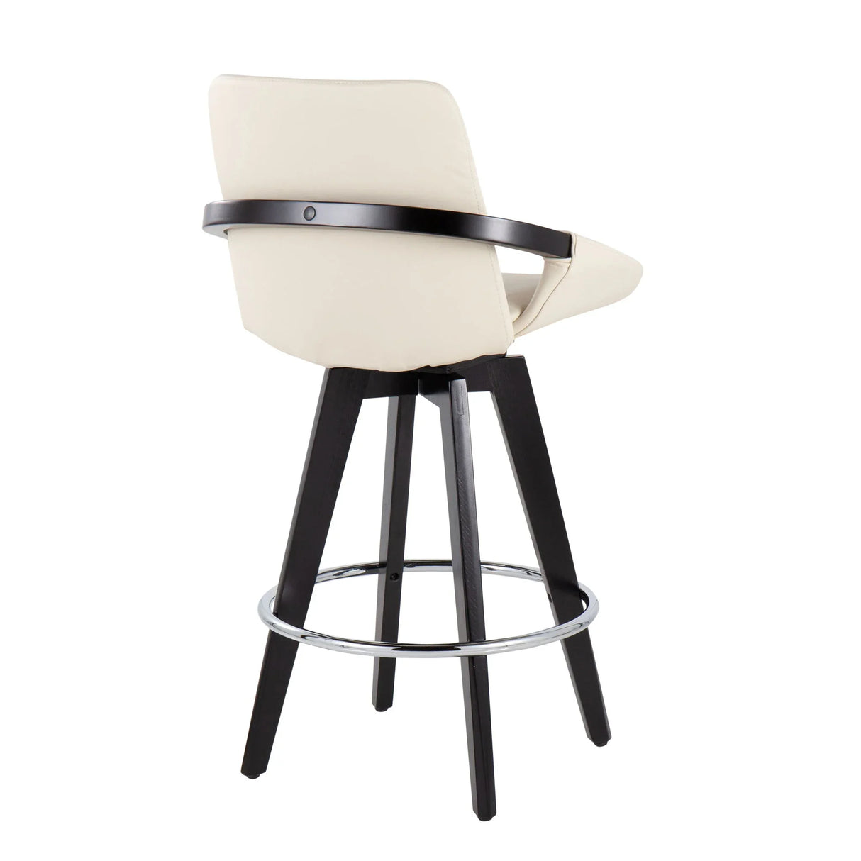 Cosmo - Contemporary Fixed Height Counter Stool With Swivel And Round Footrest (Set of 2) - Furniture Home Direct