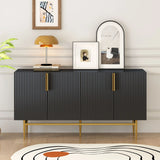 Modern Elegant 4 Door Sideboard Gold Metal Handle Buffet Cabinet For Dining Room, Living Room, Bedroom, Hallway - Furniture Home Direct