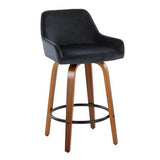 Daniella - Contemporary Fixed Height Counter Stool With Swivel With Round Footrest (Set of 2) - Furniture Home Direct