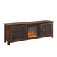 Modern Farmhouse 2 Door Glass Windowpane 70" TV Stand For 80" TVs - Furniture Home Direct