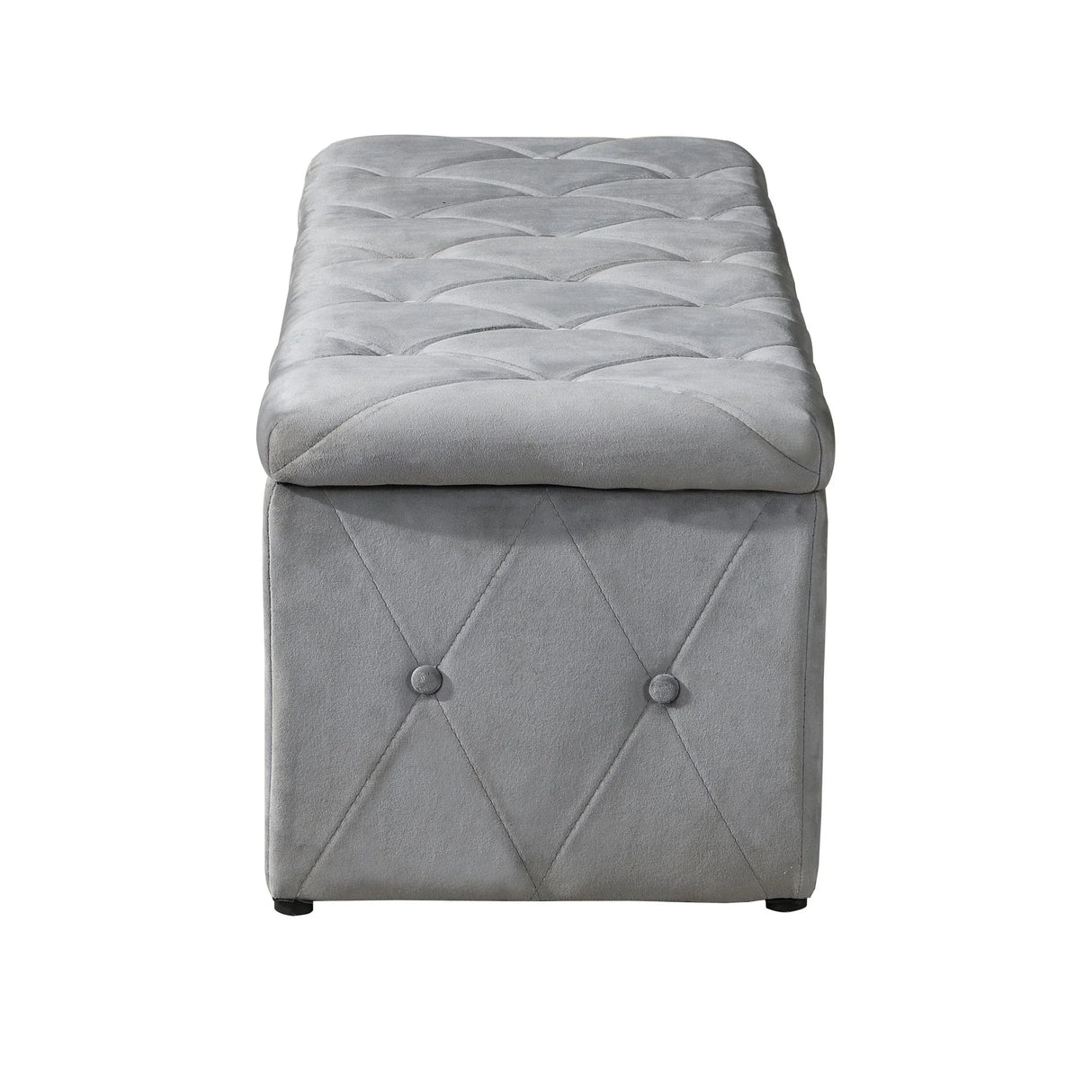 3 Piece Rectangular Storage Ottoman Short Velvet With 2 Set Ottomans - Furniture Home Direct