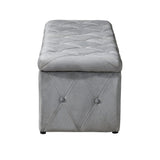 3 Piece Rectangular Storage Ottoman Short Velvet With 2 Set Ottomans - Furniture Home Direct