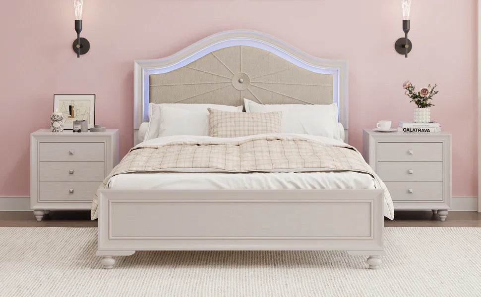 3 Piece Queen Bedroom Set(Queen Bed and 2 Nightstands) - Furniture Home Direct