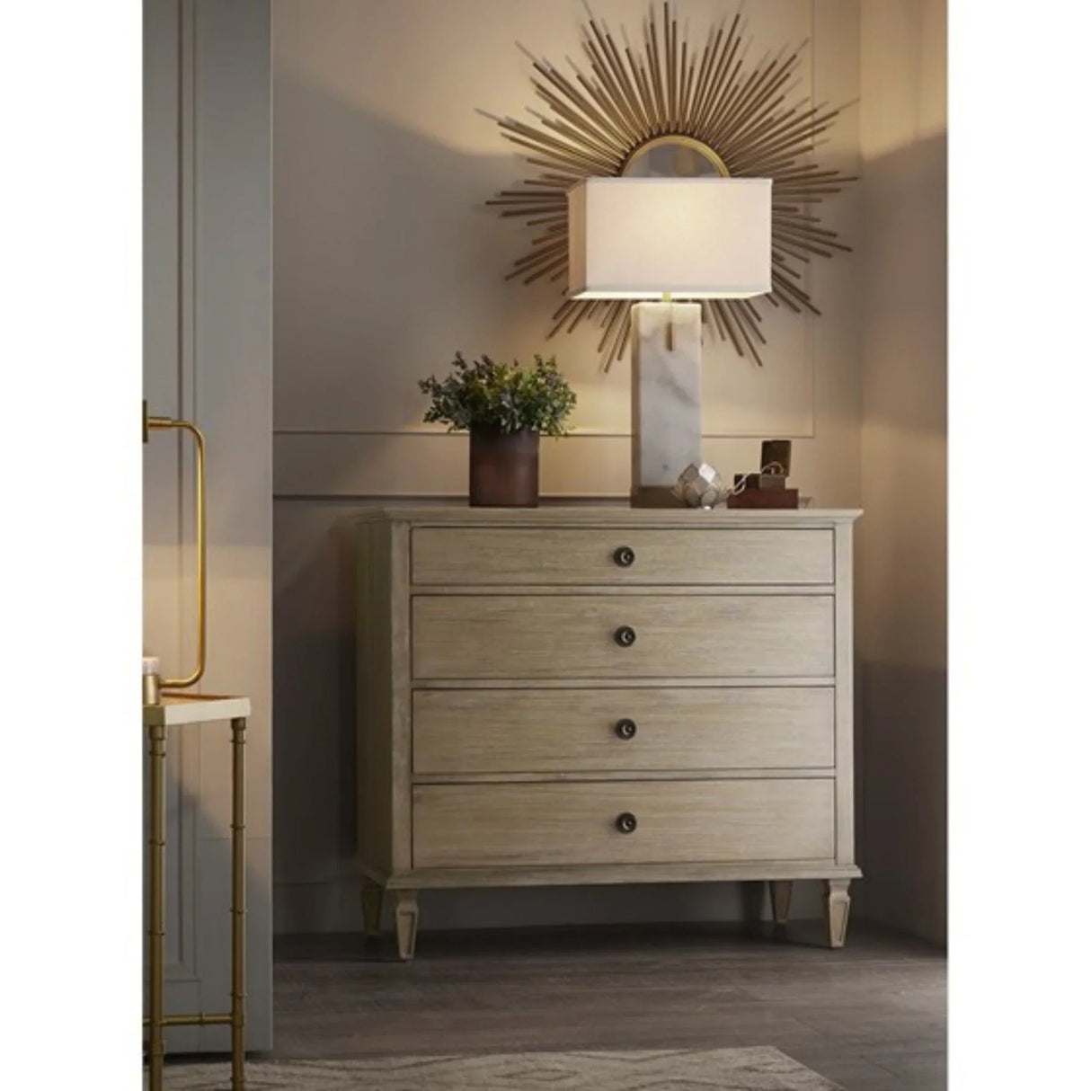 French Inspired Small Dresser - Wire Brushed Light Natural - Furniture Home Direct
