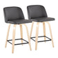 Toriano - Contemporary Modern Design Fixed Height Counter Stool With Swivel With Square Footrest (Set of 2) - Furniture Home Direct