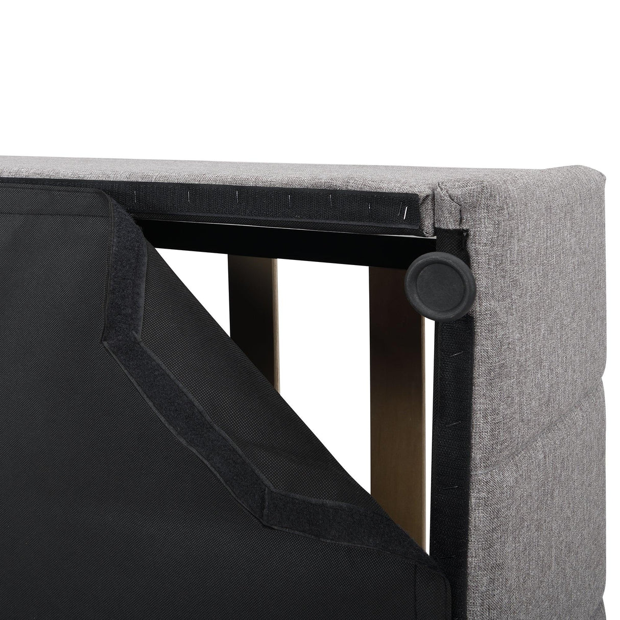 Storage Platform Bed Upholstered Full Size Hydraulic Gray - Furniture Home Direct