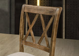 Dining Set Round Solid Wood Table Crossback Chairs Brown - Furniture Home Direct