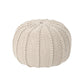 Bordeaux - Knitted Cotton Round Pouf Ottoman And Floor Cushion - Furniture Home Direct