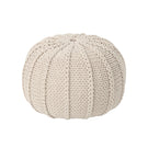 Bordeaux - Knitted Cotton Round Pouf Ottoman And Floor Cushion - Furniture Home Direct