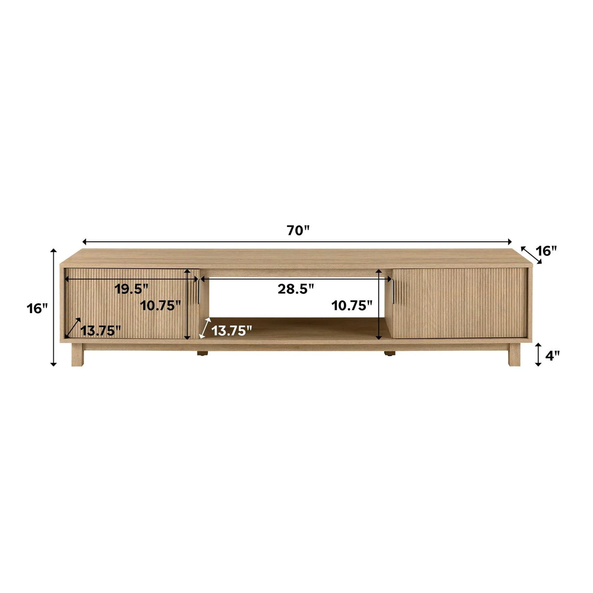 Modern Fluted Door Minimalist TV Stand - Furniture Home Direct