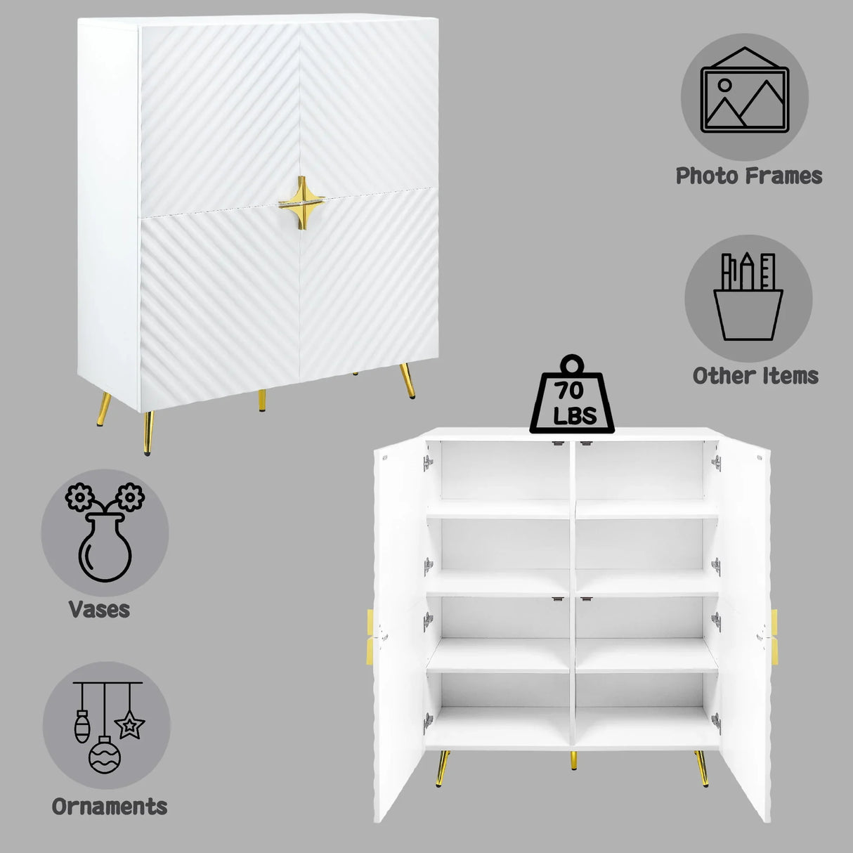 Gaines - High Gloss Accent Cabinet - Furniture Home Direct