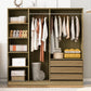 Doorless Storage Wardrobe For Dedroom With Shelves And 3 Drawers - Furniture Home Direct