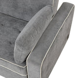 Upholstered Loveseat with Pull Out Sofa, Two Throw Pillows, Dual USB Charging Port And Adjustable Backrest - Gray - Furniture Home Direct