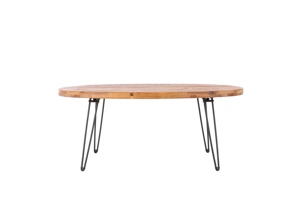 Oval Natural Reclaimed Wood Foldable Coffee Table For Your Living Room - Natural - Furniture Home Direct