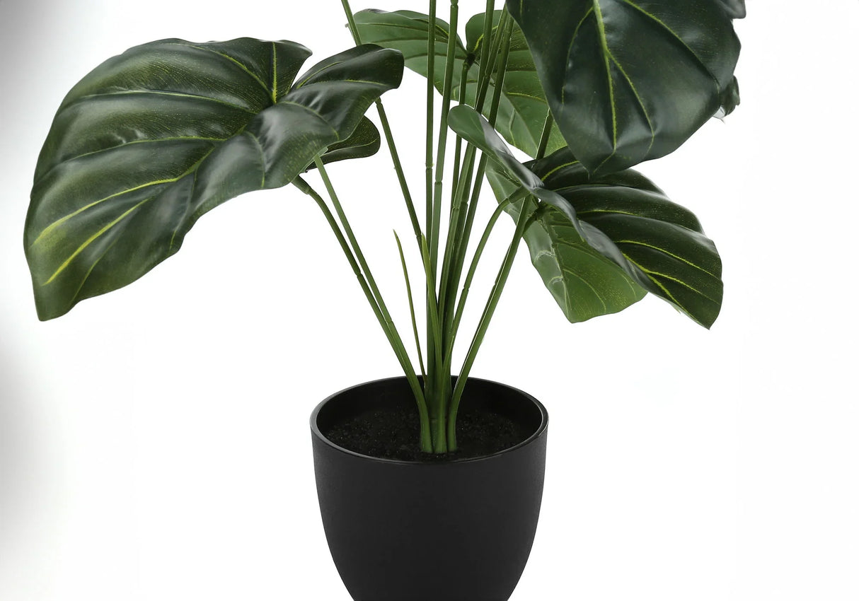 24" Tall, Artificial Plant, Alocasia, Indoor, Faux, Fake, Table, Greenery, Potted, Real Touch, Decorative - Green / Black - Furniture Home Direct