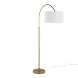 Salon Reader Contemporary Floor Lamp - Gold / White - Furniture Home Direct