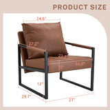 Classic Leather And Metal Frame Sofa, Ergonomically Designed, A Perfect Blend Of Modern And Industrial Styles - Furniture Home Direct