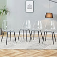 Dining Chairs Acrylic Modern Set 4 Pack Slim Clear - Furniture Home Direct