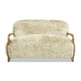 Enchante - Sheepskin Accent Loveseat - Taupe / Natural - Furniture Home Direct