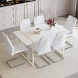 Dining Set with 7 Piece Table and Chairs Modern White - Furniture Home Direct