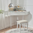 Vanity Desk With Large Storage Modern Design Stool White - Furniture Home Direct