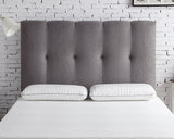 Queen Size Tufted Upholstered Headboard With Nailhead Trim - Gray - Furniture Home Direct
