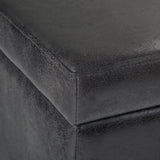 Avalon - Storage Ottoman Bench - Distressed Black - Furniture Home Direct