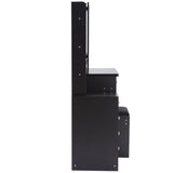 Vanity Table with Cushioned Stool Modern Finish Black - Furniture Home Direct