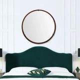 Hausen - Mid-Century Modern Round Accent Wall Mirror - Brown Walnut - Furniture Home Direct
