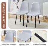 Dining Chairs Set Linen Cotton Upholstery Light Gray - Furniture Home Direct