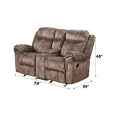 Zubaida - Two Tone Velvet Recliner Loveseat With USB Port Console - Furniture Home Direct
