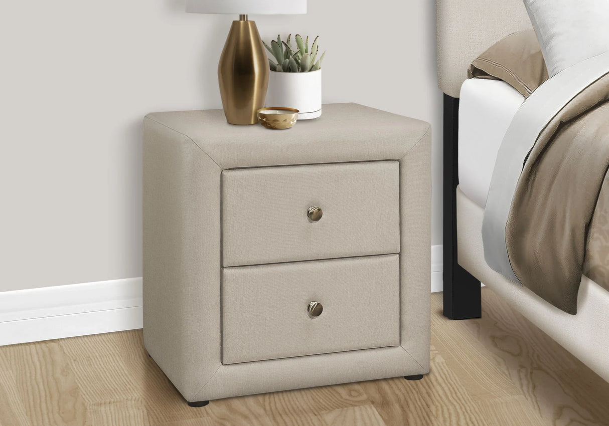 Nightstand, Storage Drawer Versatile Use, Upholstered, Transitional - Furniture Home Direct