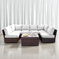 Comfortable Modern Patio Rattan Sectional Set With Cushions - Furniture Home Direct