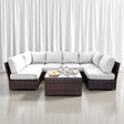 Comfortable Modern Patio Rattan Sectional Set With Cushions - Furniture Home Direct