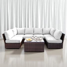 Comfortable Modern Patio Rattan Sectional Set With Cushions - Furniture Home Direct