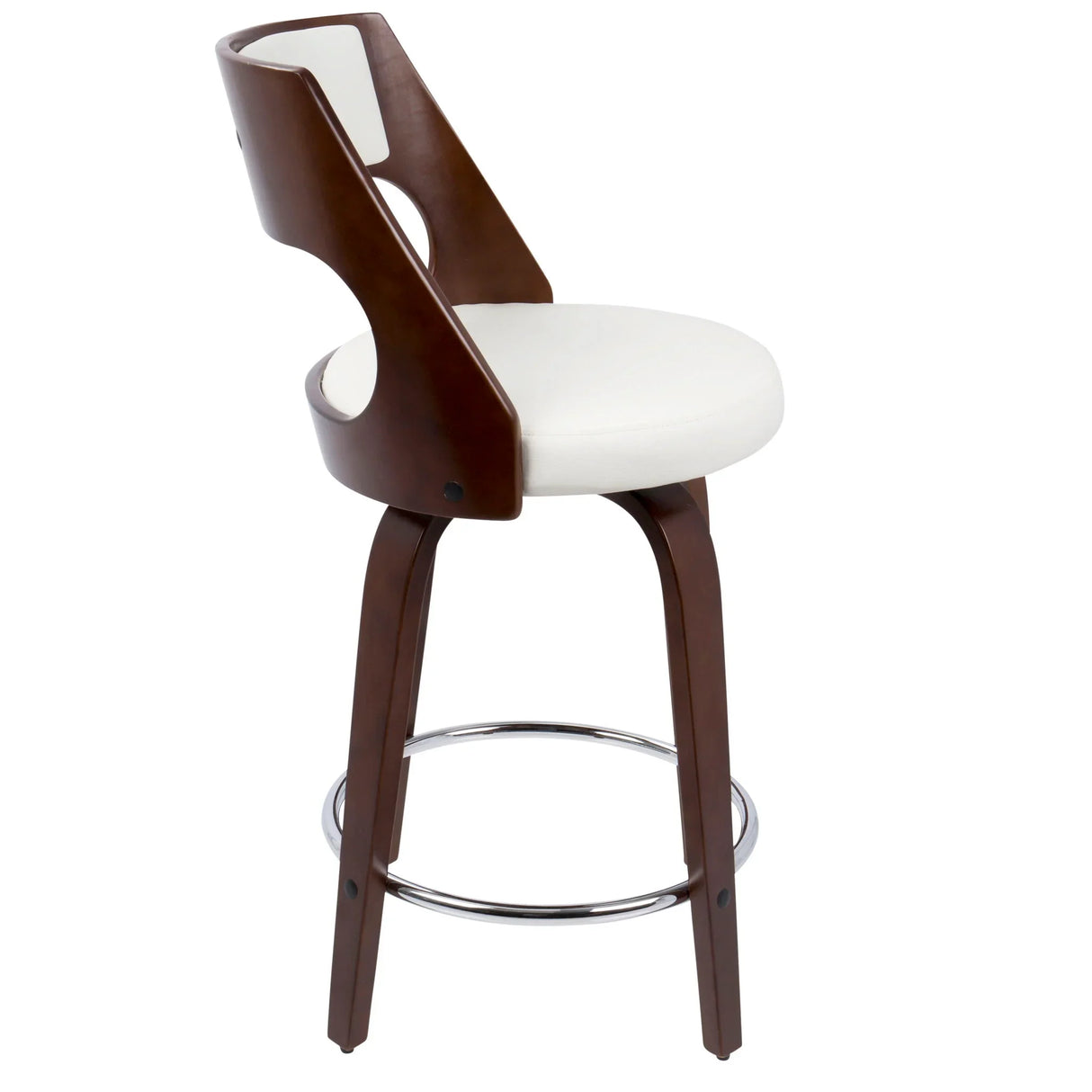 Cecina - Mid-Century Modern Fixed Height Counter Stool With Swivel And Round Footrest (Set of 2) - Furniture Home Direct