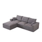 Modular Sectional Sofa With Ottoman, USB And Type C Charger, Petal Armrest Design - Furniture Home Direct